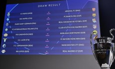 欧冠16强抽签：“大巴黎”对皇家社会 巴萨遇那不勒斯